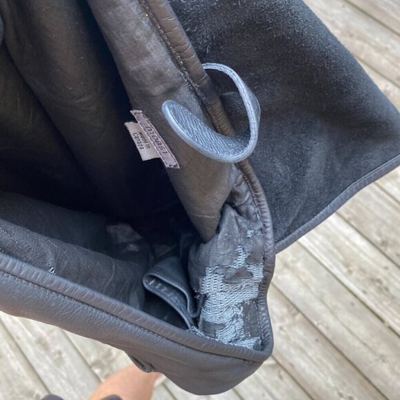 Vintage 90s M0851 Genuine Leather Handbag Purse Black - Picture 3 of 14